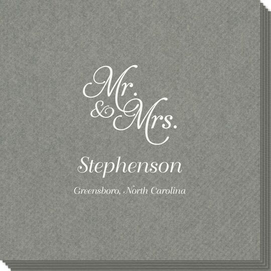 Elegant Mr. & Mrs. Linen Like Napkins